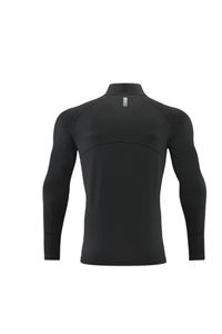 Men's Half Zip Mock Neck Finger Cuffs Long Sleeve Sports Top