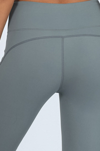 Women's Sports Buckle Waist Cutout Flare Pants with Slit