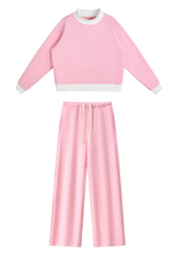Women's Fall Fleece Mock Neck Sweatsh & Sweatpants Set