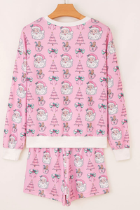Women's Cute Thin Fabric Lounge Christmas Pajama Sets