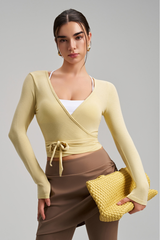 Women's Athletic One-piece Strap Long Sleeves Yoga Top