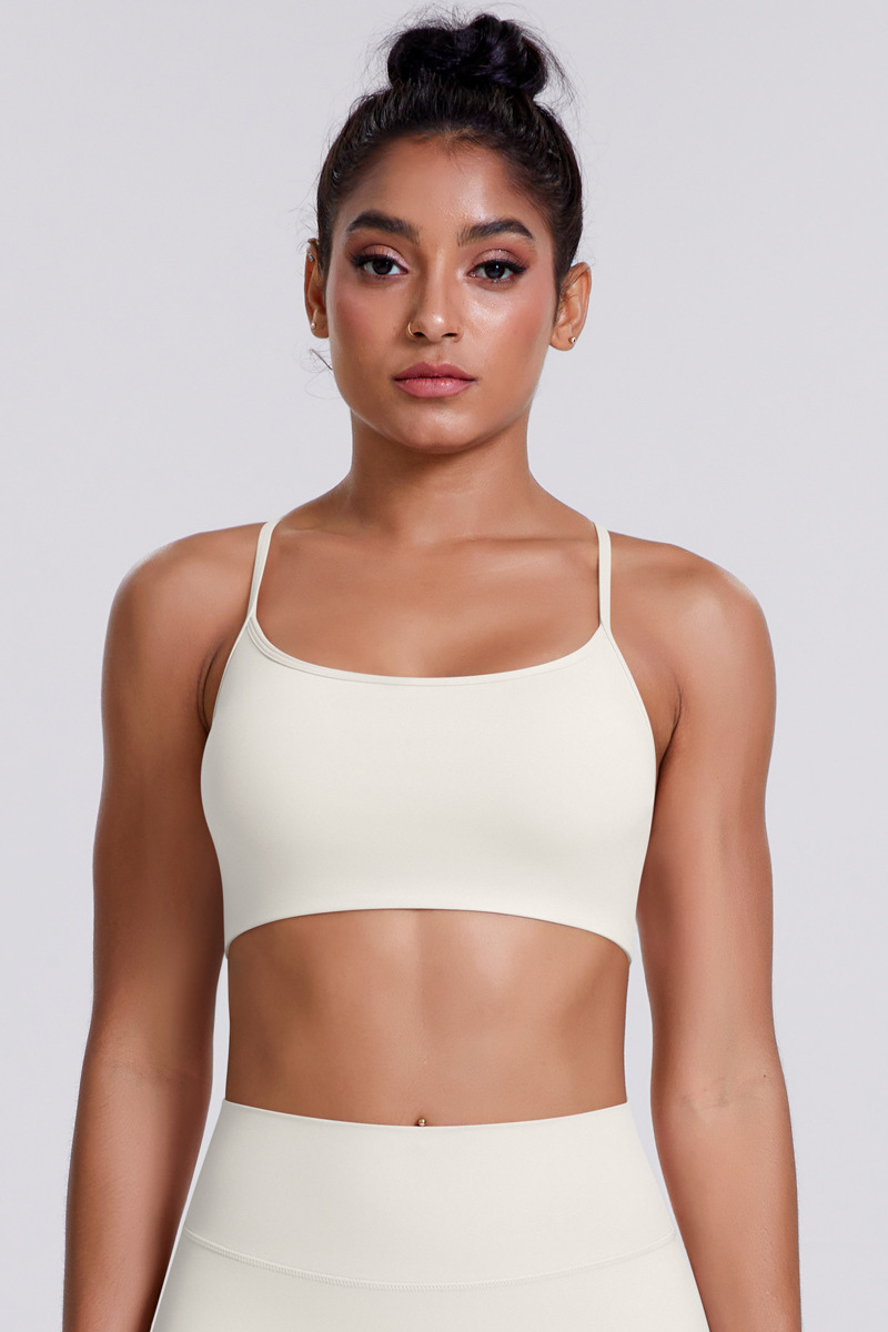 Women's Crisscross Back Spaghetti Straps Quick Dry Sports Bra