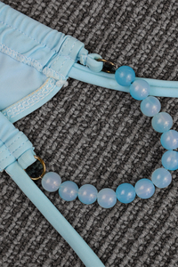 Women's Sexy Solid Mesh See Through Halter Bikini Set - 3pcs