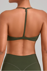 Women's Athletic Triangle Cup Adjustable Open-Back Bra