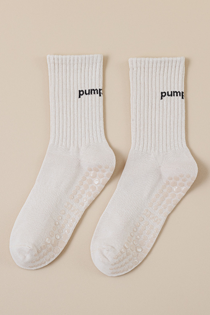 Women's Silicone Anti-Slip Yoga Crew Cotton Yoga Socks