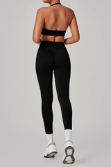 Women's Set:U-neck Halterneck Bra And High-Waist Leggings