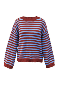 Women's Fall/Winter Knit Striped Knit Color Block Sweater