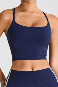 Women's Cross-Strapped U-Neck Sports Tank Top