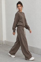 Women's Heavyweight Heathered Sweatshirt And Sweatpants Set
