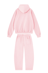 Women's 100% Cotton Fall Washed Hoodie & Curved Sweatpant Set
