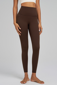 High-waist, snug-fitting athletic pants