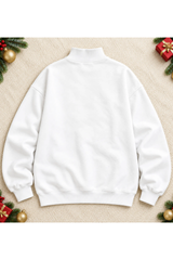 Women's Fall Christmas Colorful Letter Mock Neck Sweatshirt