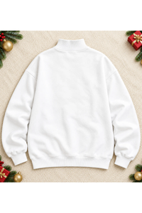 Women's Fall Christmas Colorful Letter Mock Neck Sweatshirt