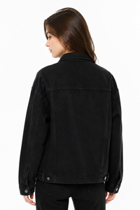 Women's Fall Oversized Drop Shoulder Denim Jacket
