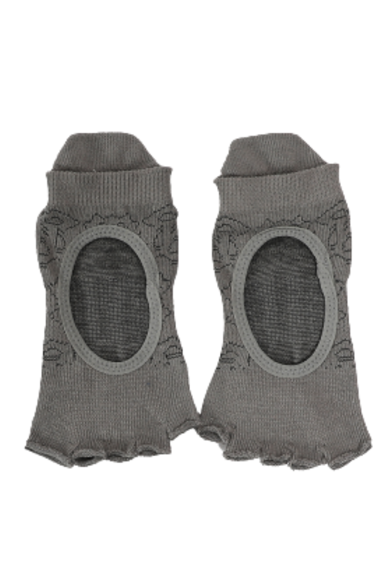 Women's Rose Jacquard Pilates Yoga Grip Five-Toe Socks