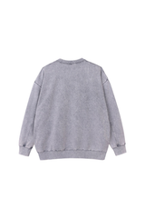 Unisex Fall Washed Vintage Drop Shoulder Relaxed Pullover