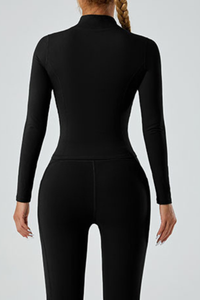 Women's stand-up collar with zipper sports jacket.