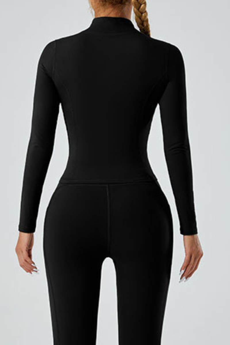 Women's stand-up collar with zipper sports jacket.