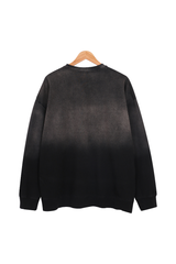Unisex Fall Washed Vintage Gradient Crew Neck Sweatshirt