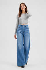 Women's Fall High Waist Wide Leg Flare Jeans