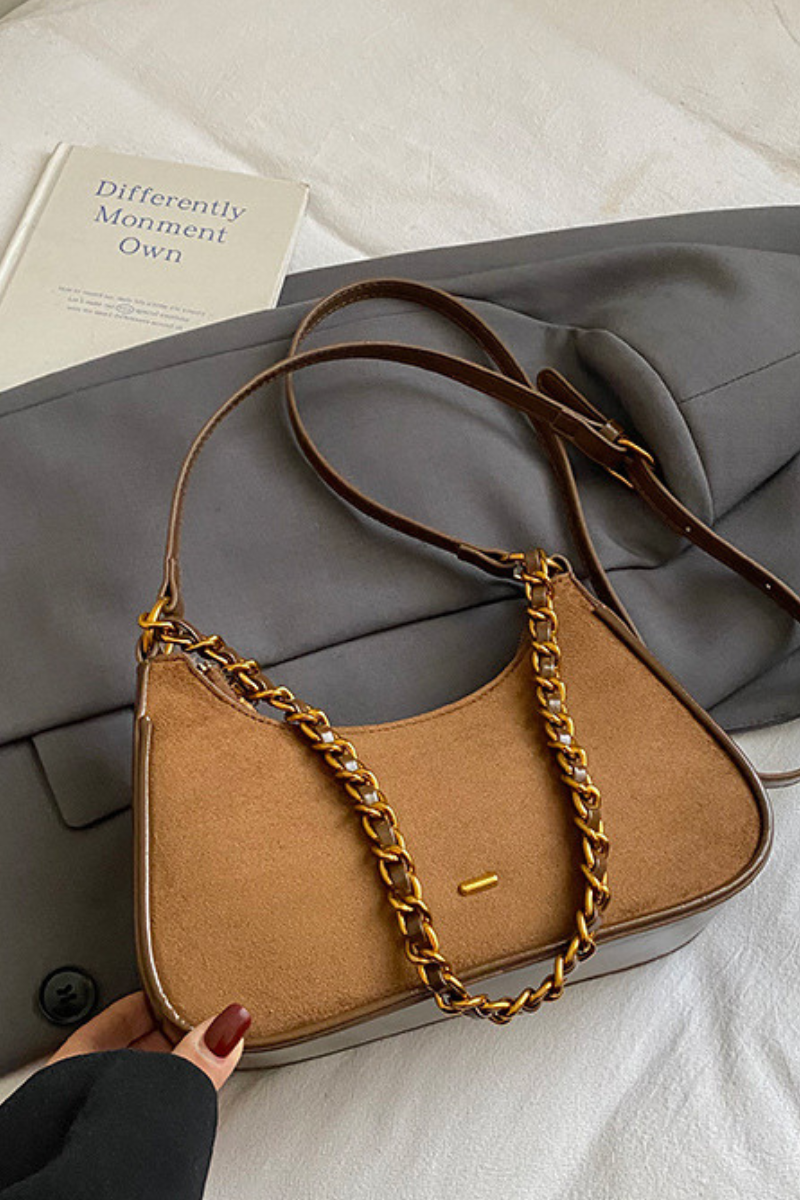 Women's Retro Thick Chain Strap Minimalist Shoulder Bag