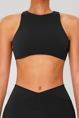 Women's Sports Naked Feel Cutout Back Solid Yoga Bra