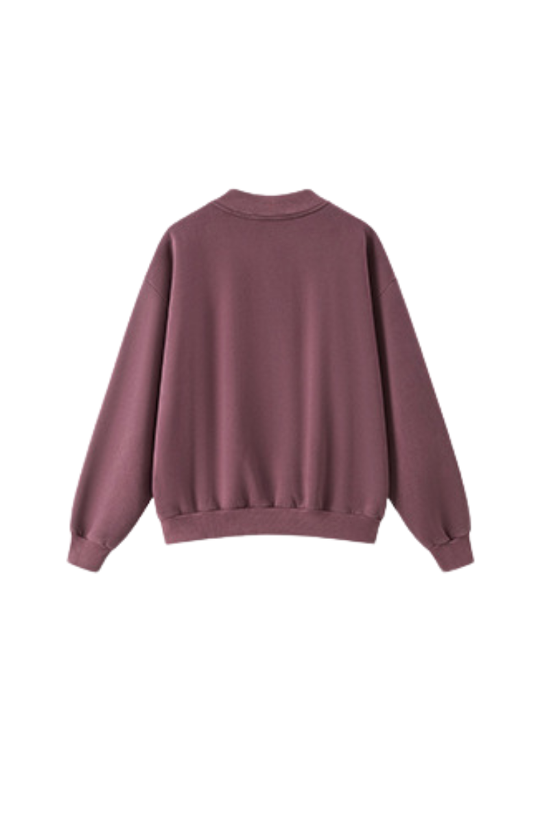 Women's Fall Vintage Washed Fleece Quarter Zip Sweatshirt