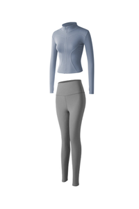 Women's Athletic Sets:Stand Collar Jacket And Leggings