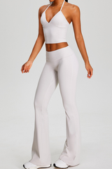 Women's Sets:Halter Tank Top And Pleated Flare Pants
