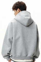 Men's Fall/Winter Fleece-Lined Half-Zip Hooded Sweatshirt