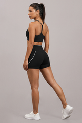 Women's Y-Back Bra & High Waist Bike Shorts Workout Sets
