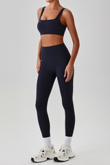 Women's Wide Strap U-neck Bra & High Waist Yoga Leggings Set