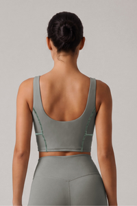 Women's Wide Strap U-Back Sport Bra with Soft Boning Support