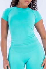 Women’s Seamless Crew Neck High Stretch Yoga Athletic Tee