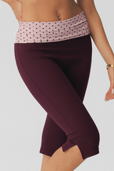 Women's Fake Two Piece Bra & High Waist Capri Leggings Set