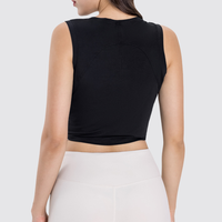 Women's Soft Yoga Top - Drawstring Ruched Slim Fit Tank