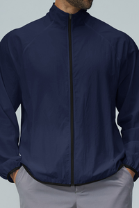 Men's Lightweight Stand Collar Full Zip Sun Protection Jacket
