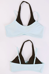 Women's Two-Piece Look Bra And Ruched Waist Wide-Leg Pants Yoga Set