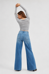 Women's Fall High Waist Wide Leg Flare Jeans