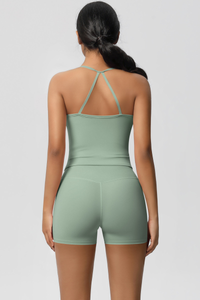 Women Workout Set: Quick Dry Sports Bra + High Waist Shorts