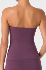 Women’s Strapless Form-Fitting Solid Yoga Tube Top