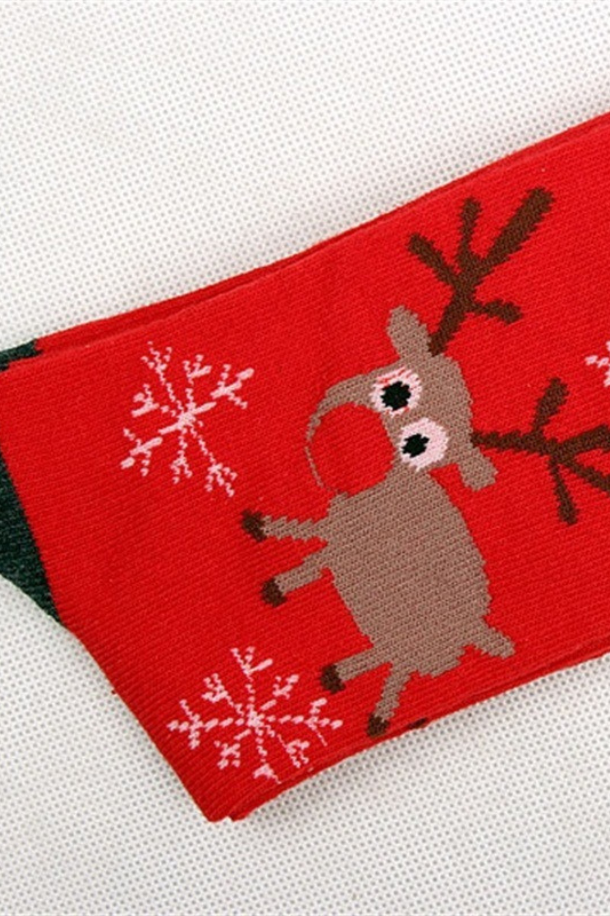 Women Christmas Reindeer Santa Snowman Print Mid Calf Socks