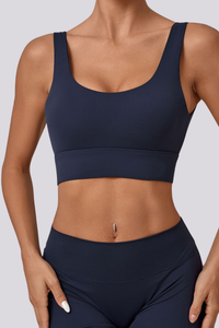 Women's U-neck Wide Straps Backless Sports Yoga Bra