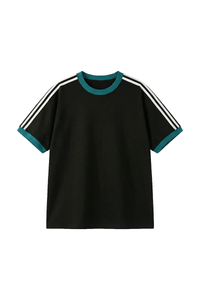Women's Retro Side 3-Stripes Contrast Loose Fit T-Shirt