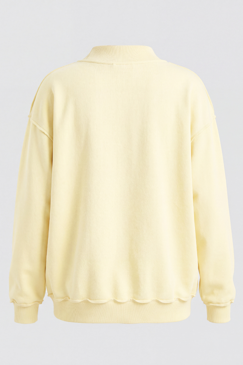 Women's Fall Drop Shoulder Loose Fleece Mock Neck Sweatshirt