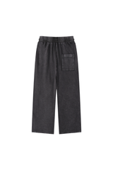 Unisex Fall 100% Cotton Vintage Wax Washed Wide Leg Pants