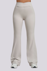 Women's Athletic Naked Feel Cross Waist Yoga Flared Pants