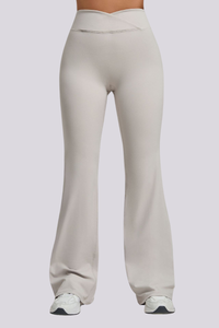 Women's Athletic Naked Feel Cross Waist Yoga Flared Pants