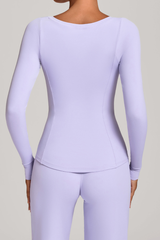 V-neck sport long-sleeved garment