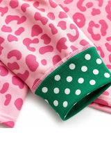 Women's Fall Leopard Polka Dot Contrast Splicing Pullover